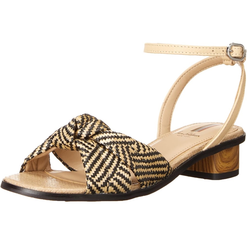 Sam Edelman Ingrid Mini Natural Black Block Heel Sandal Girls Size 11